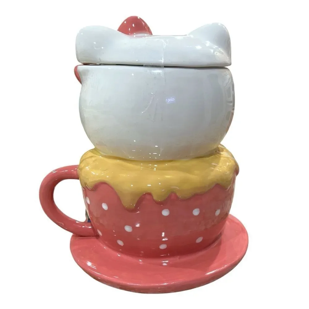 NWT VALENTINE HELLO KITTY x BLUE SKY TEA CUP COOKIE JAR